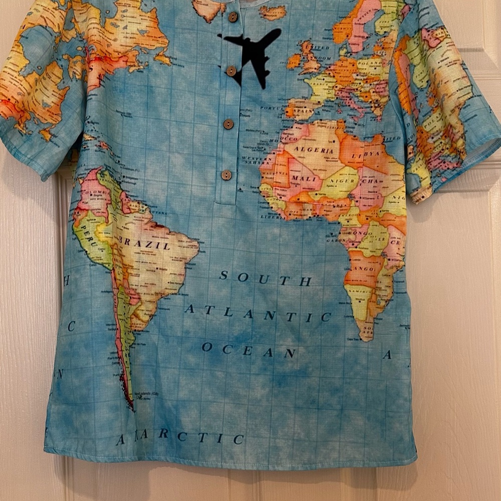 World Map Print women's shirt